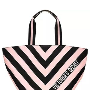 Victoria's Secret Pink and Black Chevron Tote